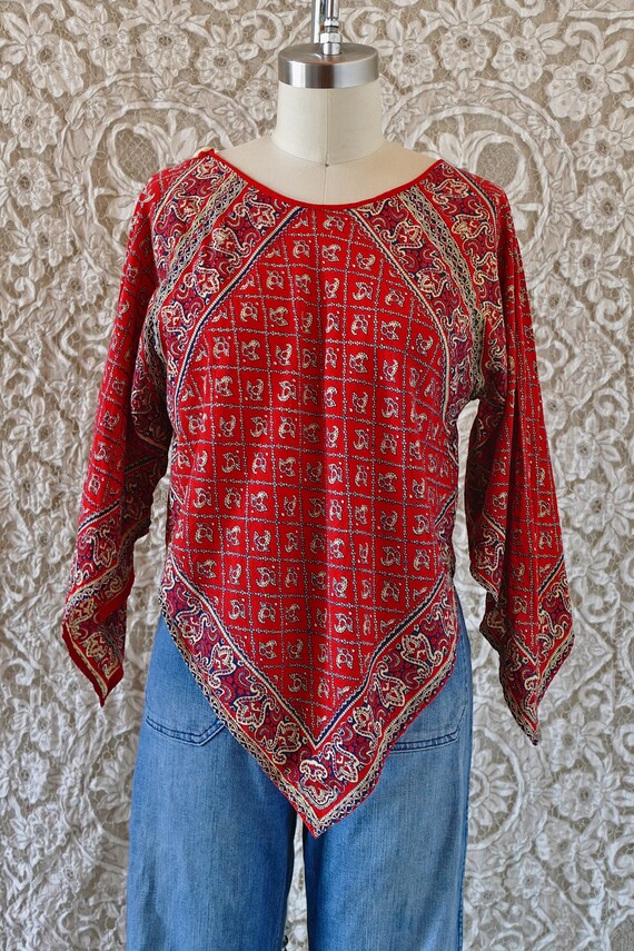 Handkerchief Hem Indian Blouse - image 3