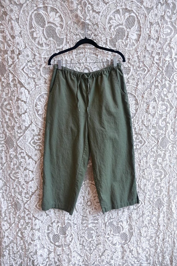 Drawstring Olive Green Pants - image 1