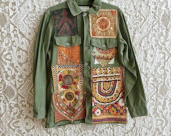Reckless Daughter Hand Patched Vintage Army Jacket
