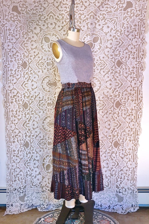 90's Patchwork Indonesian Woven Skirt