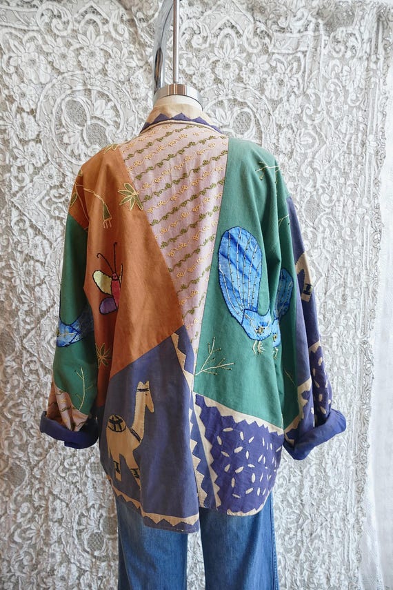 Animal Embroidered Patchwork Jacket - image 6