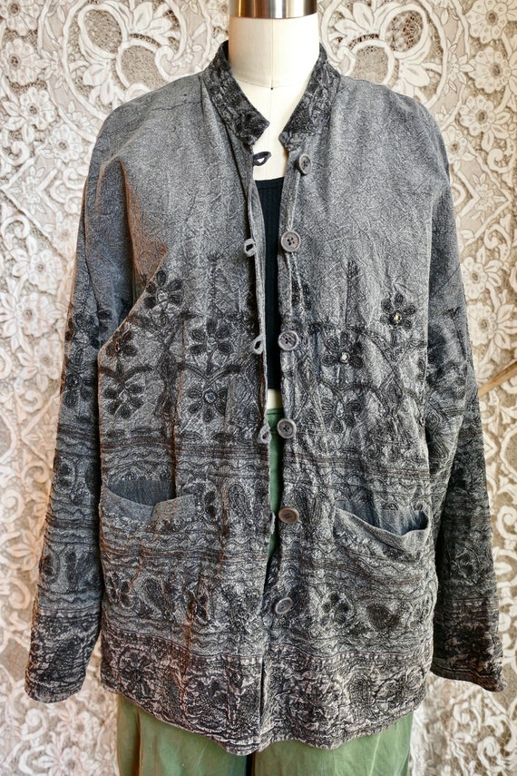 Mirror Embroidered Cotton Chore Jacket - image 4
