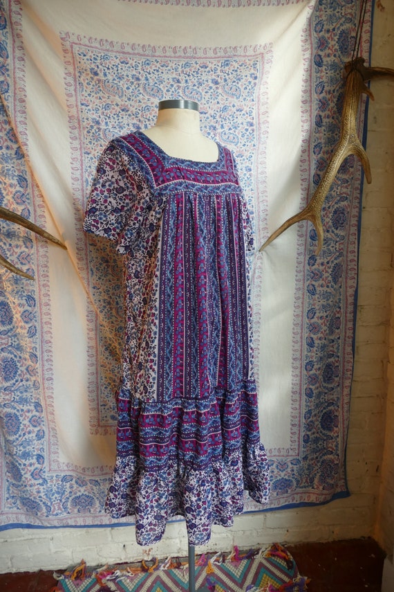Ruffled Indian Gauze Cotton Tent Dress