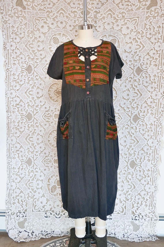 Black Guatemalan Cotton Dress