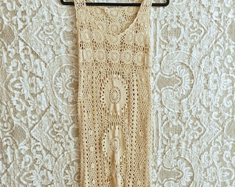 Cream Crochet Lace Mini Dress
