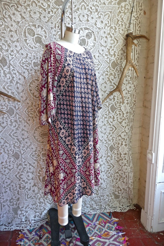 Block Print Indian Cotton Handkerchief Dress
