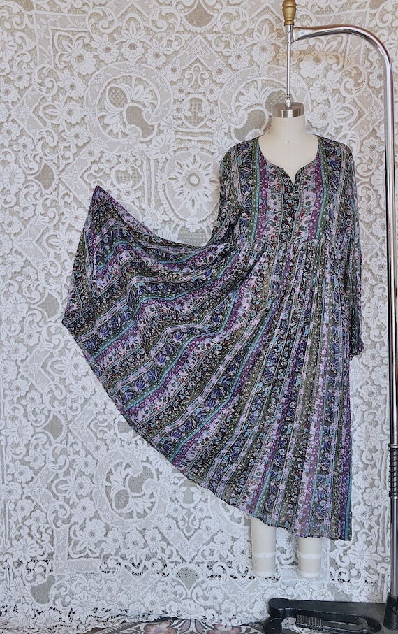 Indian Gauze Cotton Smock Dress - image 1