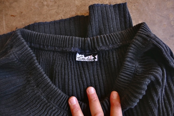 Rib Knit Black Cotton Skirt - image 7