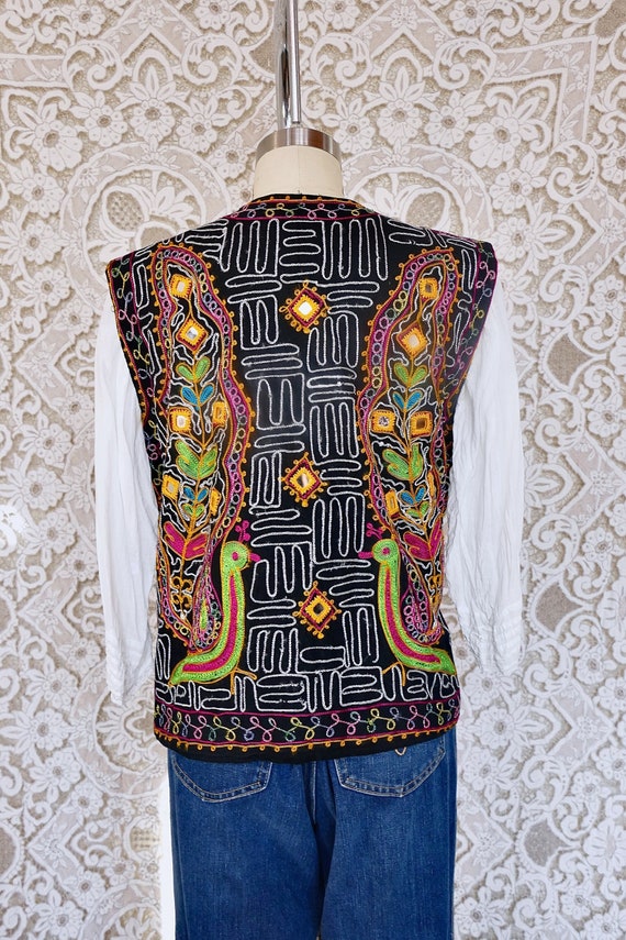 Indian Mirrored Embroidery Cotton Vest