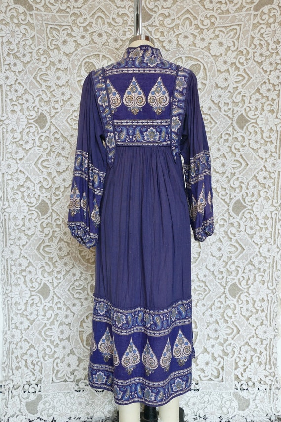 Blue Indian Cotton Peasant Dress - image 6
