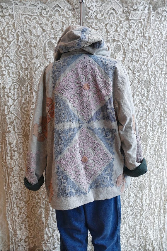 Indian Cotton Hooded Patchwork Jacket - image 2