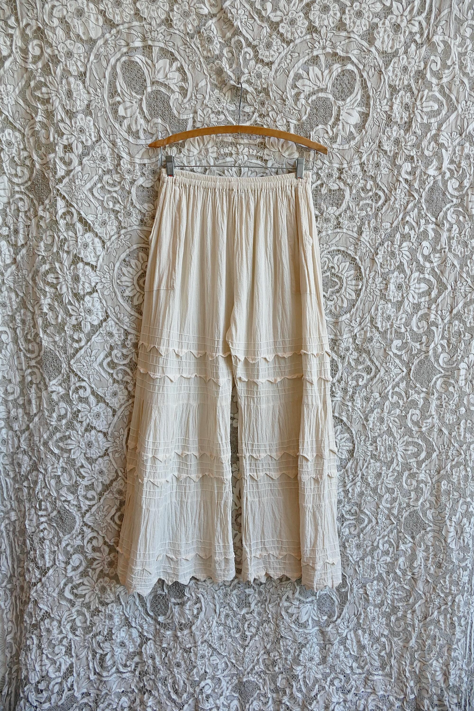 Cream Oaxacan Gauze Cotton Pants