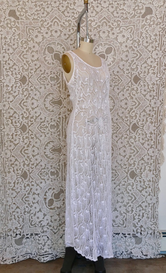 Ivory Crochet Lace Maxi Dress