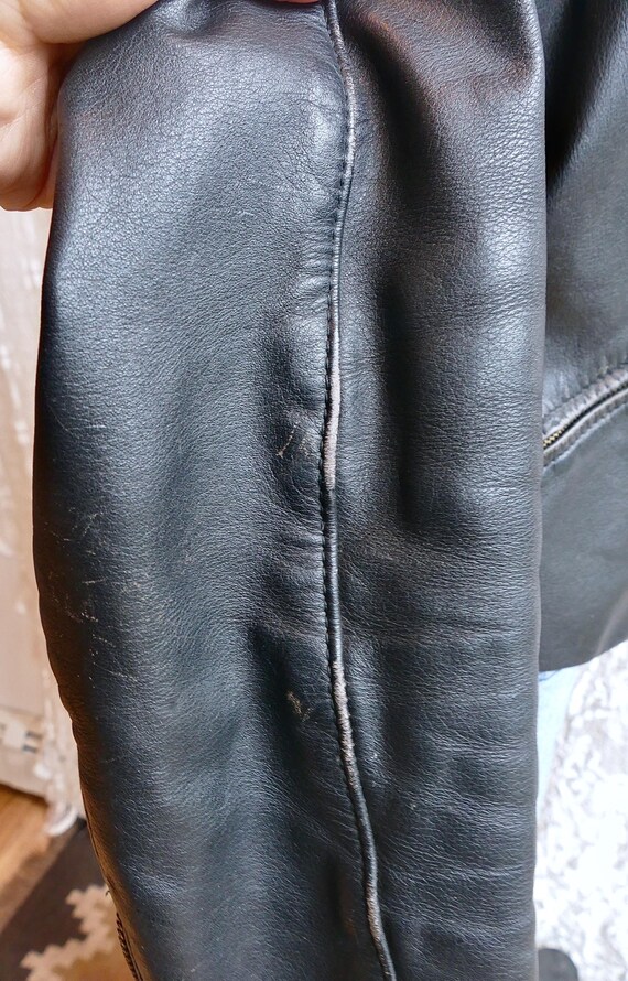Slim Black Leather Jacket - image 9