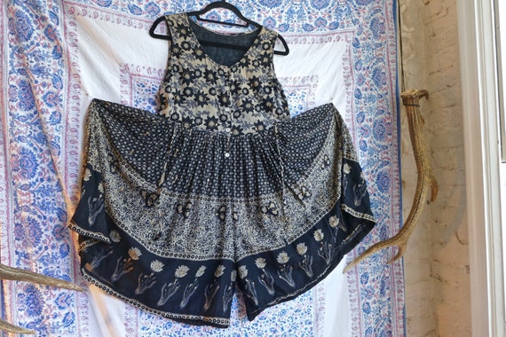 Indian Block Print Cotton Gauze Romper
