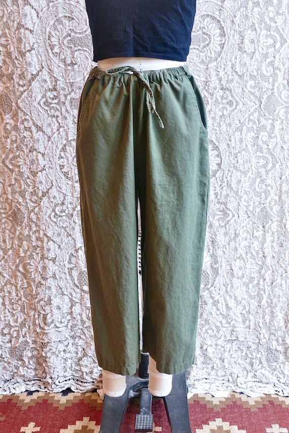 Drawstring Olive Green Pants - image 5