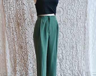 Deadstock Green Silk Velvet Pants As Is
