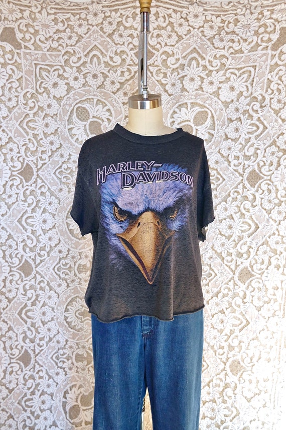 Distressed Paper Thin Harley Eagle T-shirt