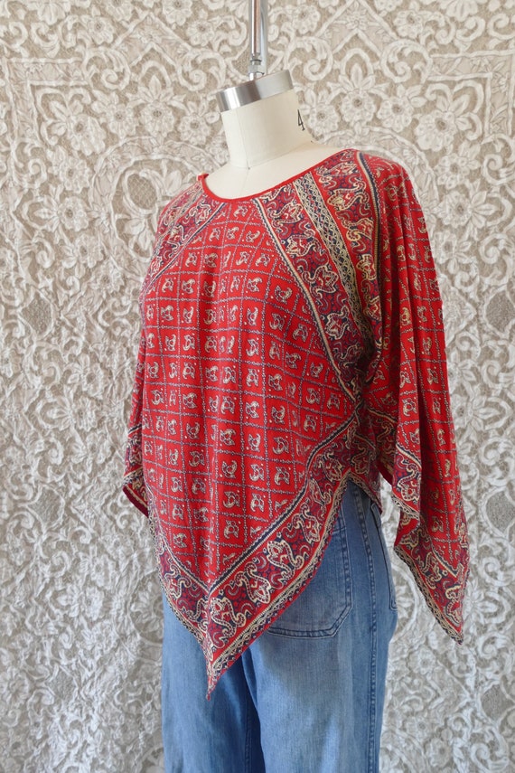 Handkerchief Hem Indian Blouse - image 2