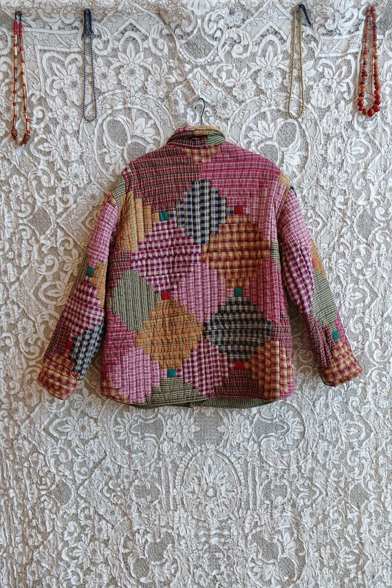 Multi Colored Patchwork Quilt Chore Coat - image 15