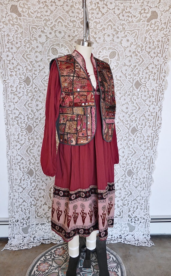 Vintage DKNY Indian Mirrored Embroidery Vest - image 1