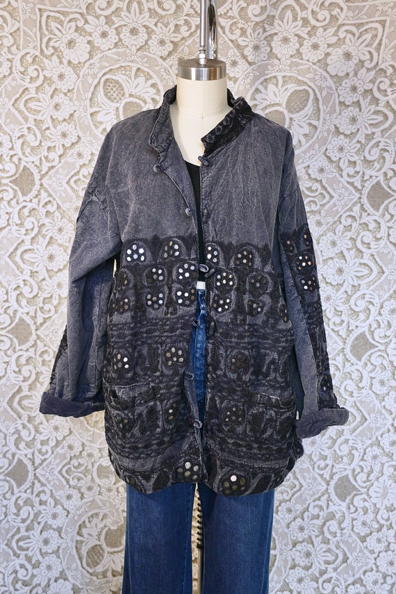 Mirror Embroidered Cotton Chore Jacket - image 3