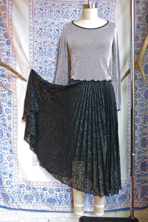 Sheer Black Lace Skirt