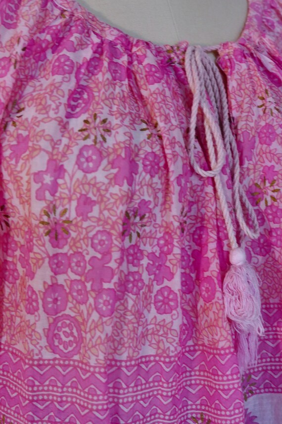 Pink Indian Gauze Cotton Blouse - image 4