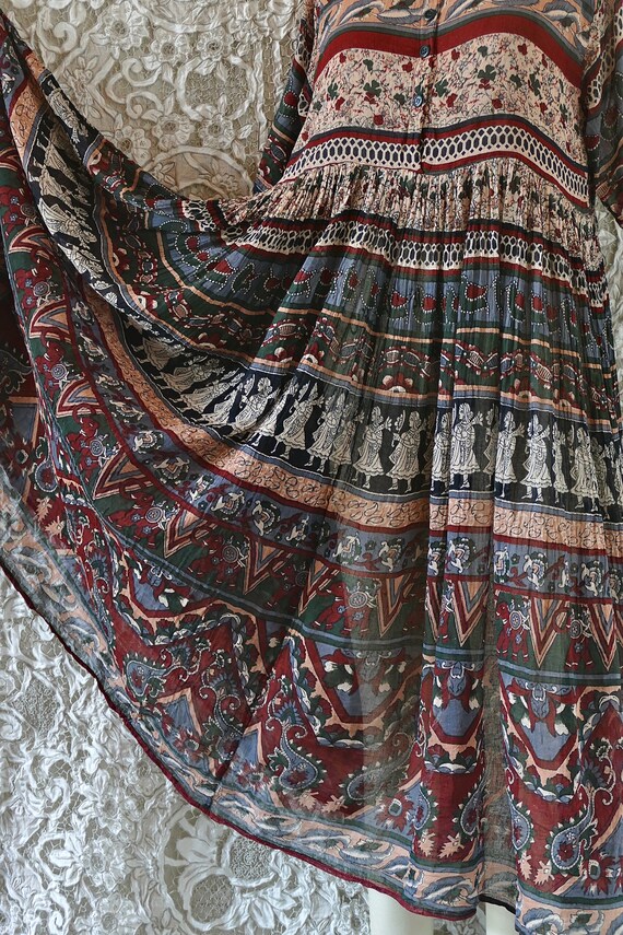 Paper Thin Indian Gauze Cotton Smock Dress - image 9