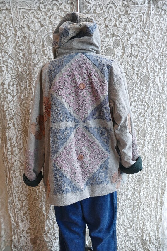 Indian Cotton Hooded Patchwork Jacket - image 9