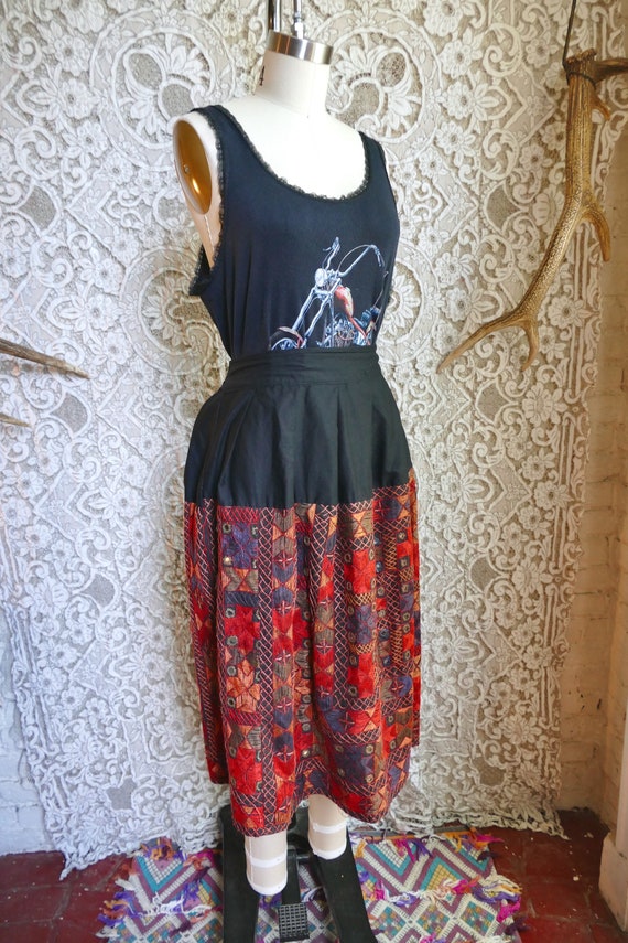 Indian Mirrored Embroidered Midi Skirt - image 4