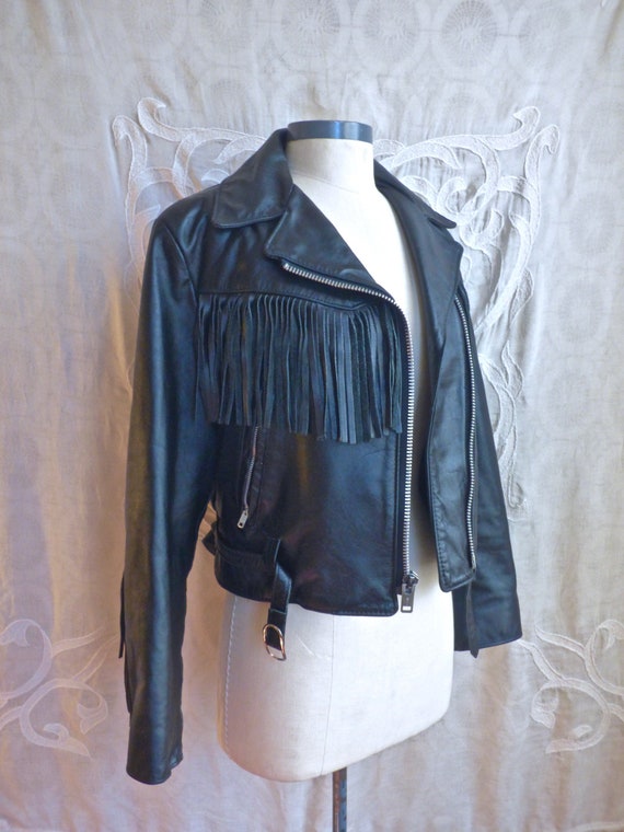 Fringe Leather Biker Jacket