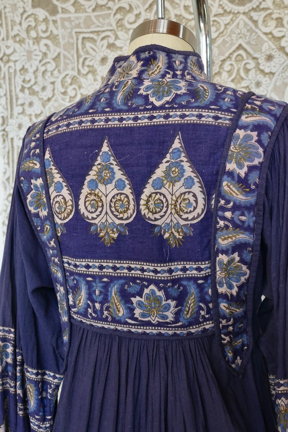 Blue Indian Cotton Peasant Dress - image 7