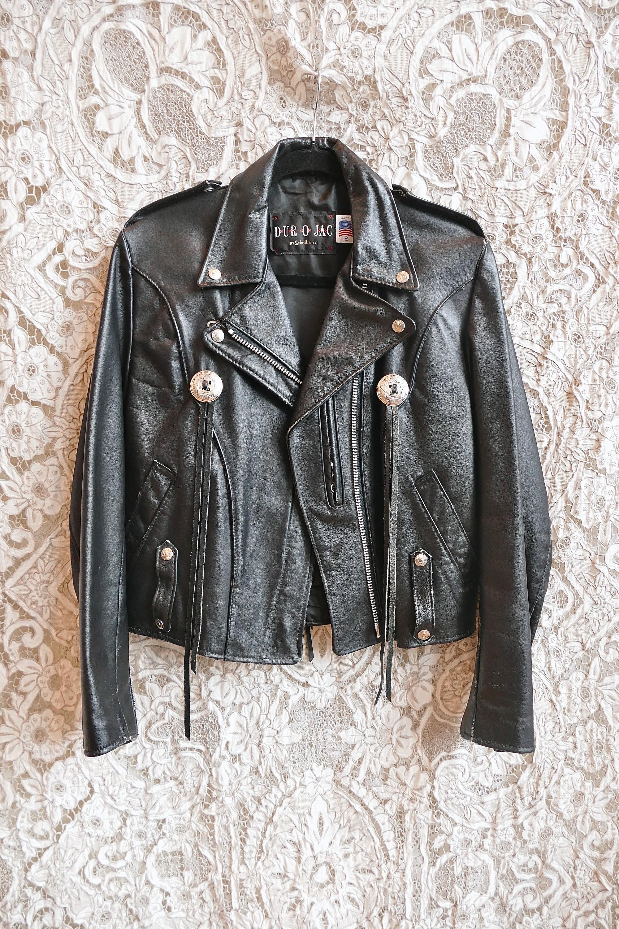 Schott Durojac Leather Biker Jacket - Etsy