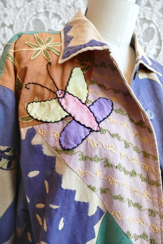 Animal Embroidered Patchwork Jacket - image 4