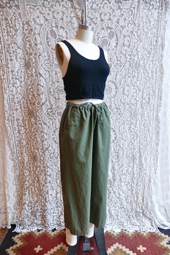 Drawstring Olive Green Pants - image 3