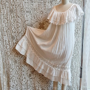 Mexican Cotton and Crochet Lace Dress