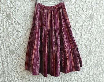 Burgundy Guatemalan Woven Cotton Skirt