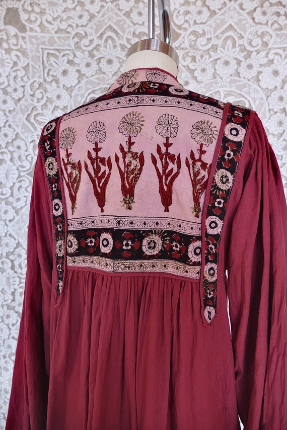 Red Indian Cotton Peasant Dress - image 8