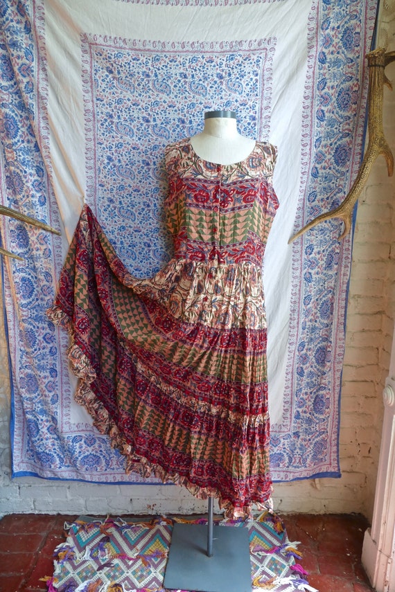 Papillon Sheer Indian Gauze Cotton Smock Dress