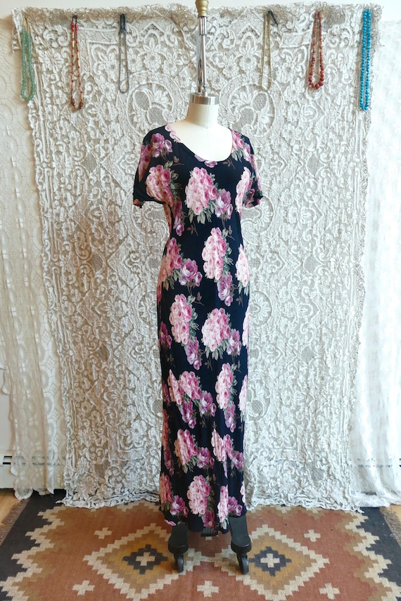 Grunge Floral Bias Cut Dress As Is Grunge Floral Bias Cut Dress As Is
