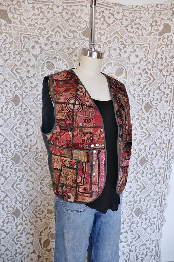 Vintage DKNY Indian Mirrored Embroidery Vest - image 6