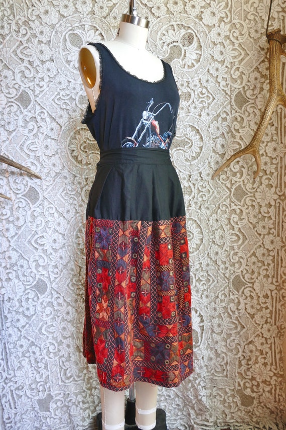 Indian Mirrored Embroidered Midi Skirt - image 2