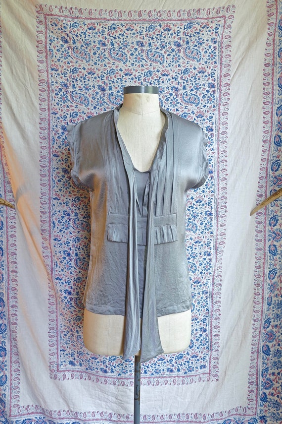 Grey Over-Dyed YSL Silk Blouse