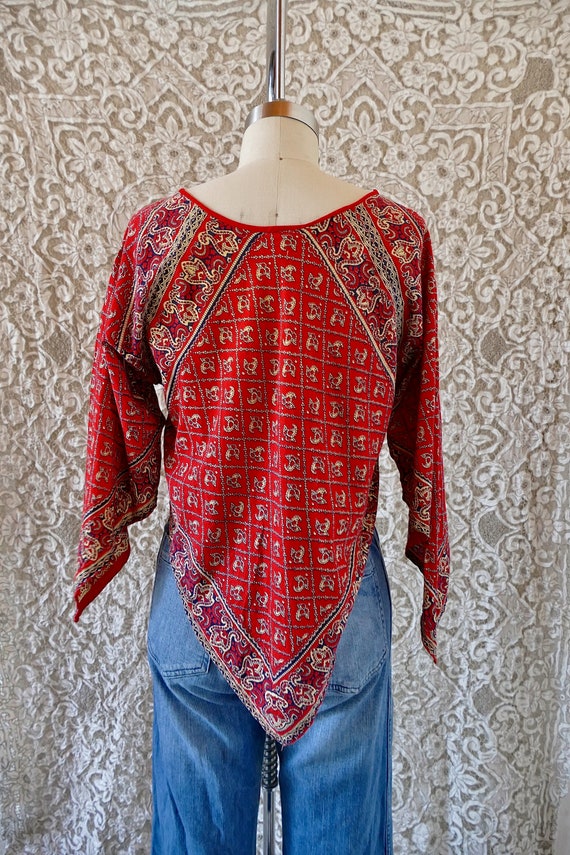 Handkerchief Hem Indian Blouse - image 7