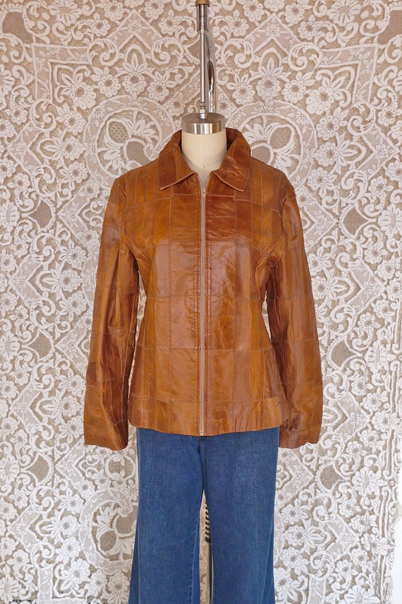 Patchwork Leather Coat