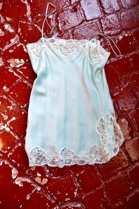 Sky Blue Silk Lace Chemise - image 7