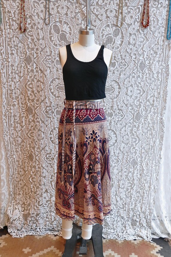 Indian Cotton Wrap Skirt - image 1