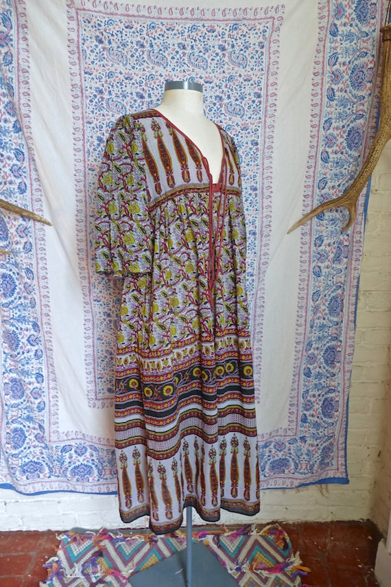 Over-dyed Indian Gauze Cotton Peasant Dress