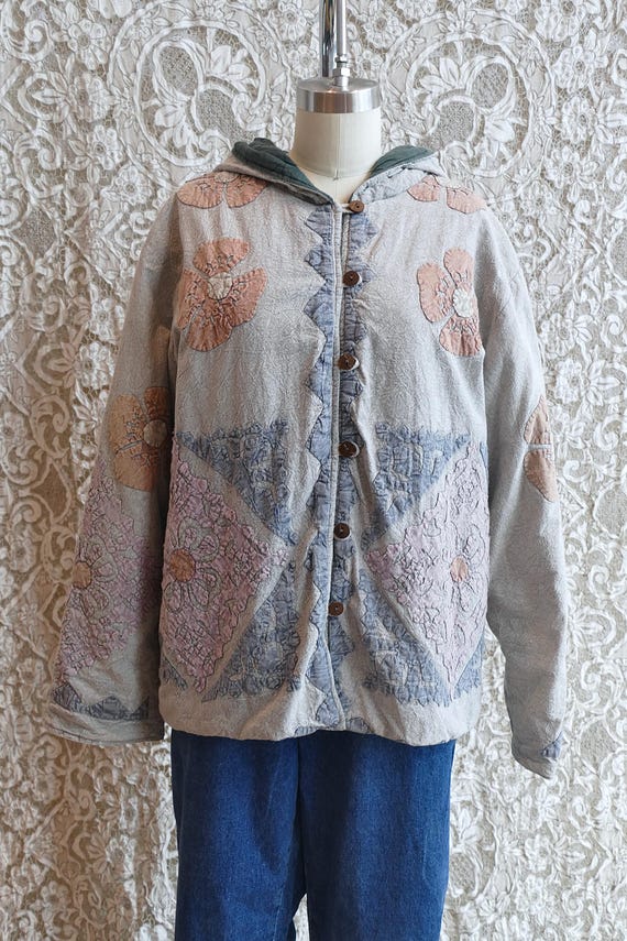 Indian Cotton Hooded Patchwork Jacket - image 6